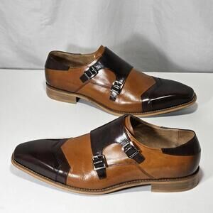 Steven Land Men's Size 12 M Genuine Leather Monk Strap Dress Shoes SL0069
